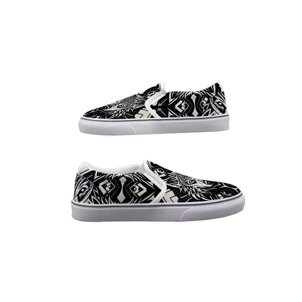 Wolf Pack Diamond Mind Men's Slip On Sneakers